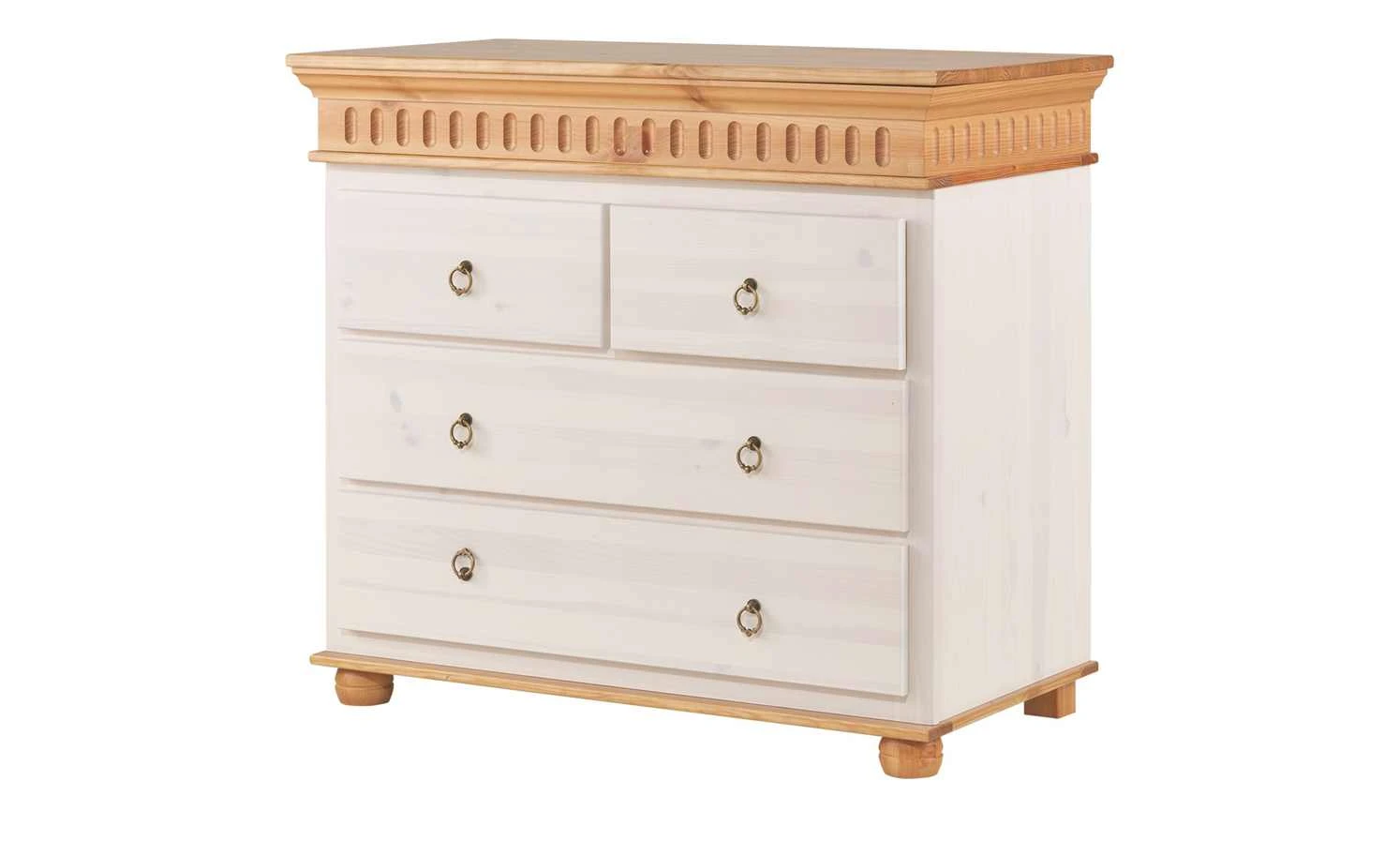 Kommode Bornholm | Kiefer Weiß / Kiefer Antik-Look 1 Kommode Bornholm | Kiefer Weiß / Kiefer Antik-Look