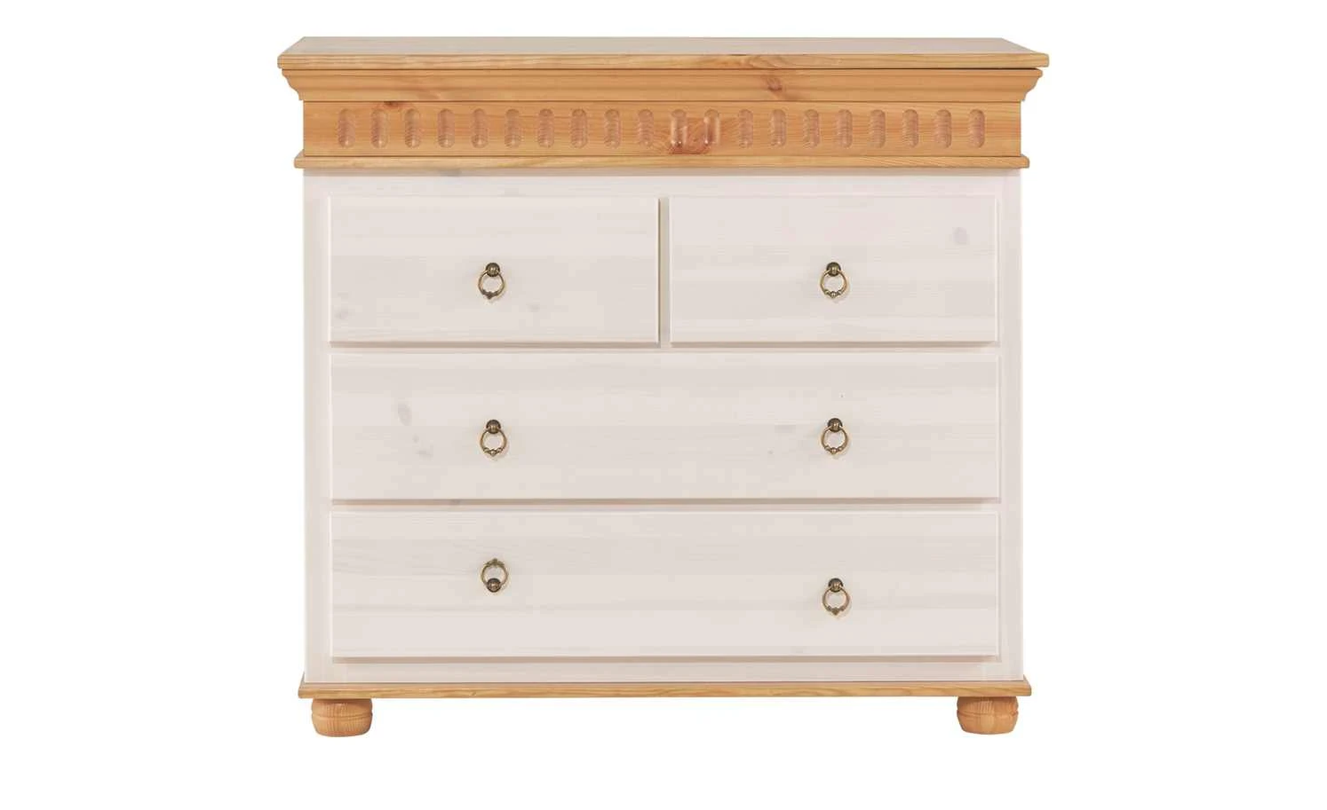 Kommode Bornholm | Kiefer Weiß / Kiefer Antik-Look 2 Kommode Bornholm | Kiefer Weiß / Kiefer Antik-Look – Bild 2