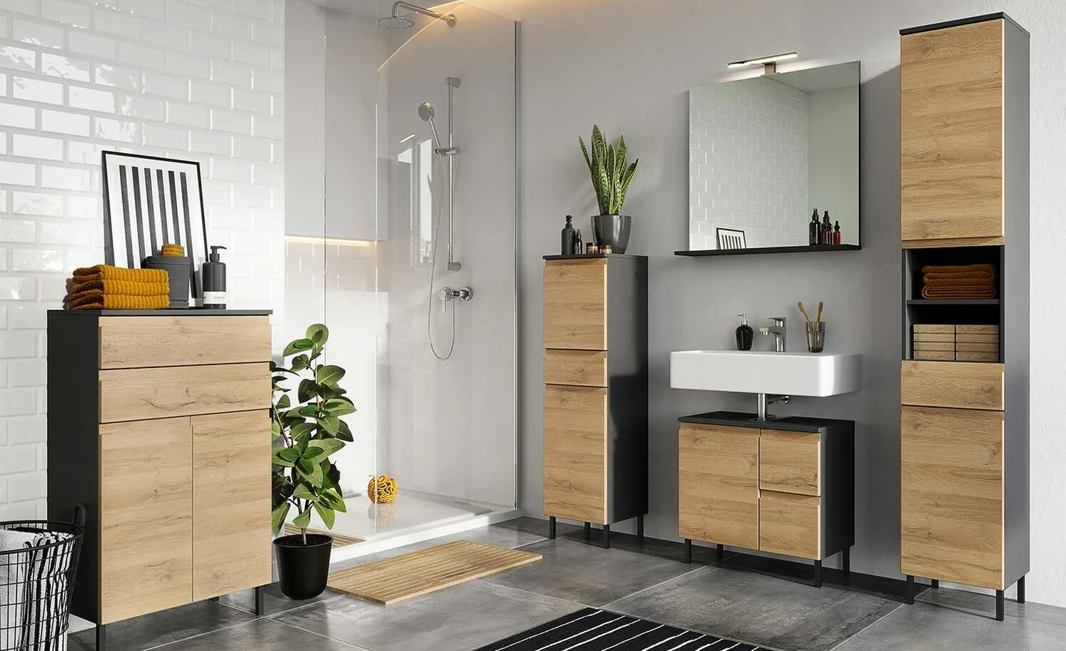 Kommode Seddiner See | Graphitgrau / Grandson Eiche (Nachbildung) 1 Kommode Seddiner See | Graphitgrau / Grandson Eiche (Nachbildung)