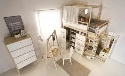 VOX Kommode Spot | Akazie (zum Teil Nachbildung) / Weiß