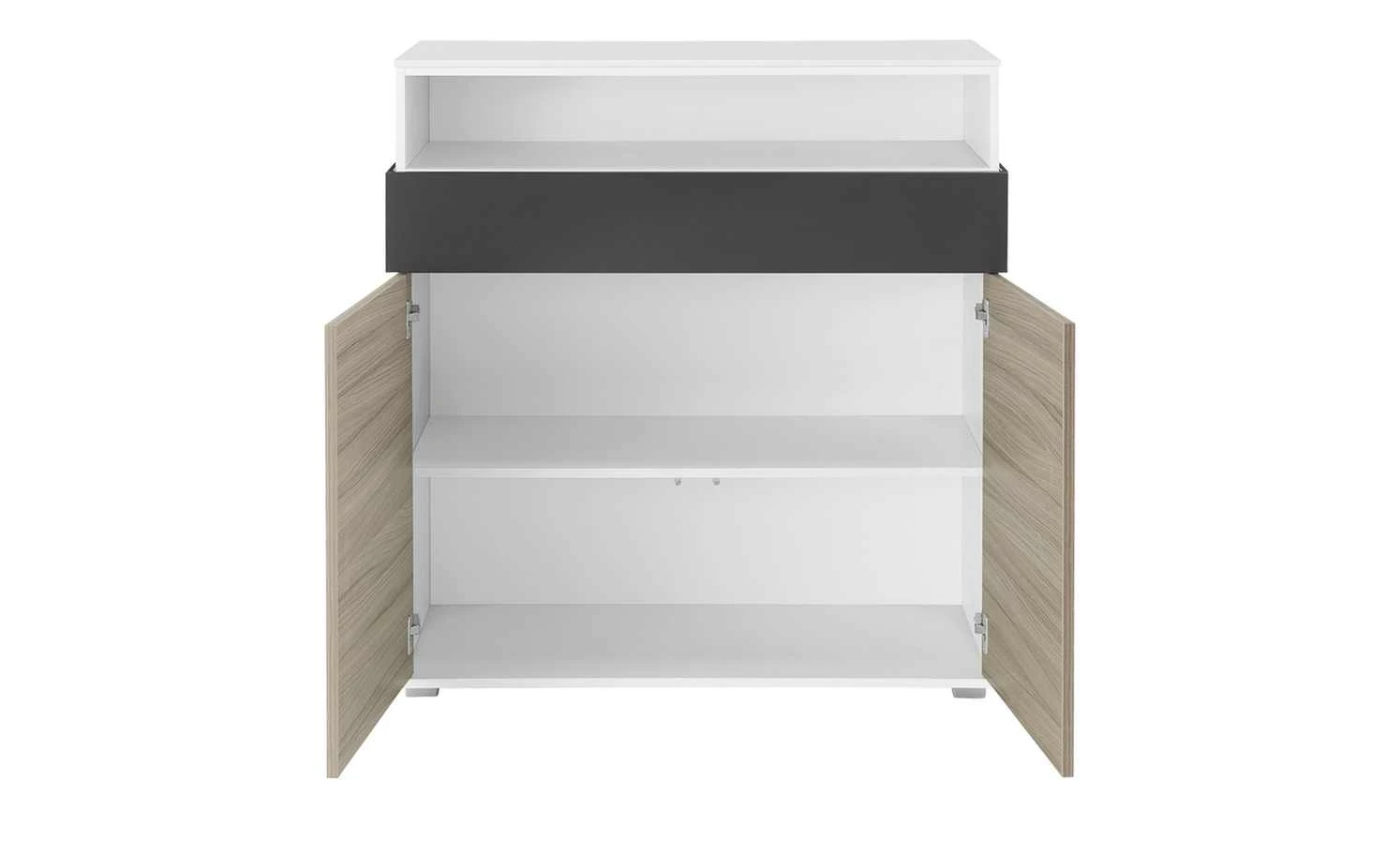 Highboard 2-türig Holly | Treibholz (Nachbildung) / Weiß / Anthrazit 4 Highboard 2-türig Holly | Treibholz (Nachbildung) / Weiß / Anthrazit – Bild 4