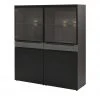 now! by hülsta Highboard now! touch | Schwarz / Samteiche Grau (Nachbildung)
