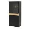 now! by hülsta Highboard now! touch | Schwarz / Samteiche Natur (Nachbildung) links