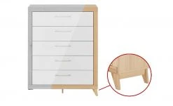 smart Kommode Oslo | Kernbuche (Nachbildung) / Weiß