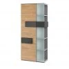 Vitrine Holly | Mittelgrau / Hickory (Nachbildung) / Anthrazit links