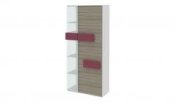 Vitrine Holly | Weiß / Driftwood (Nachbildung) / Fuchsia rechts