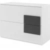 Kommode Holly | Weiß / Anthrazit