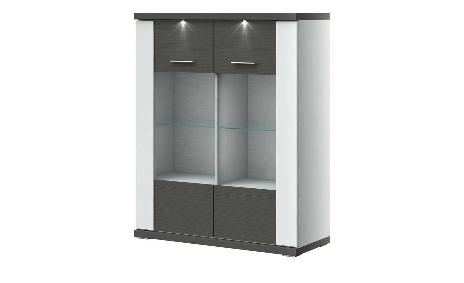 uno Highboard Titan | Weiß / Graphit (Nachbildung) Spotbeleuchtung 1 uno Highboard Titan | Weiß / Graphit (Nachbildung) Spotbeleuchtung