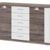 uno Sideboard Titan | Weiß / Eiche Trüffel (Nachbildung)