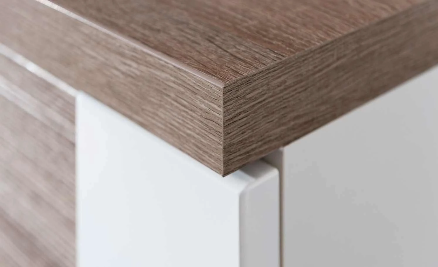 uno Highboard Titan | Weiß / Eiche Trüffel (Nachbildung) Spotbeleuchtung 2 uno Highboard Titan | Weiß / Eiche Trüffel (Nachbildung) Spotbeleuchtung – Bild 2