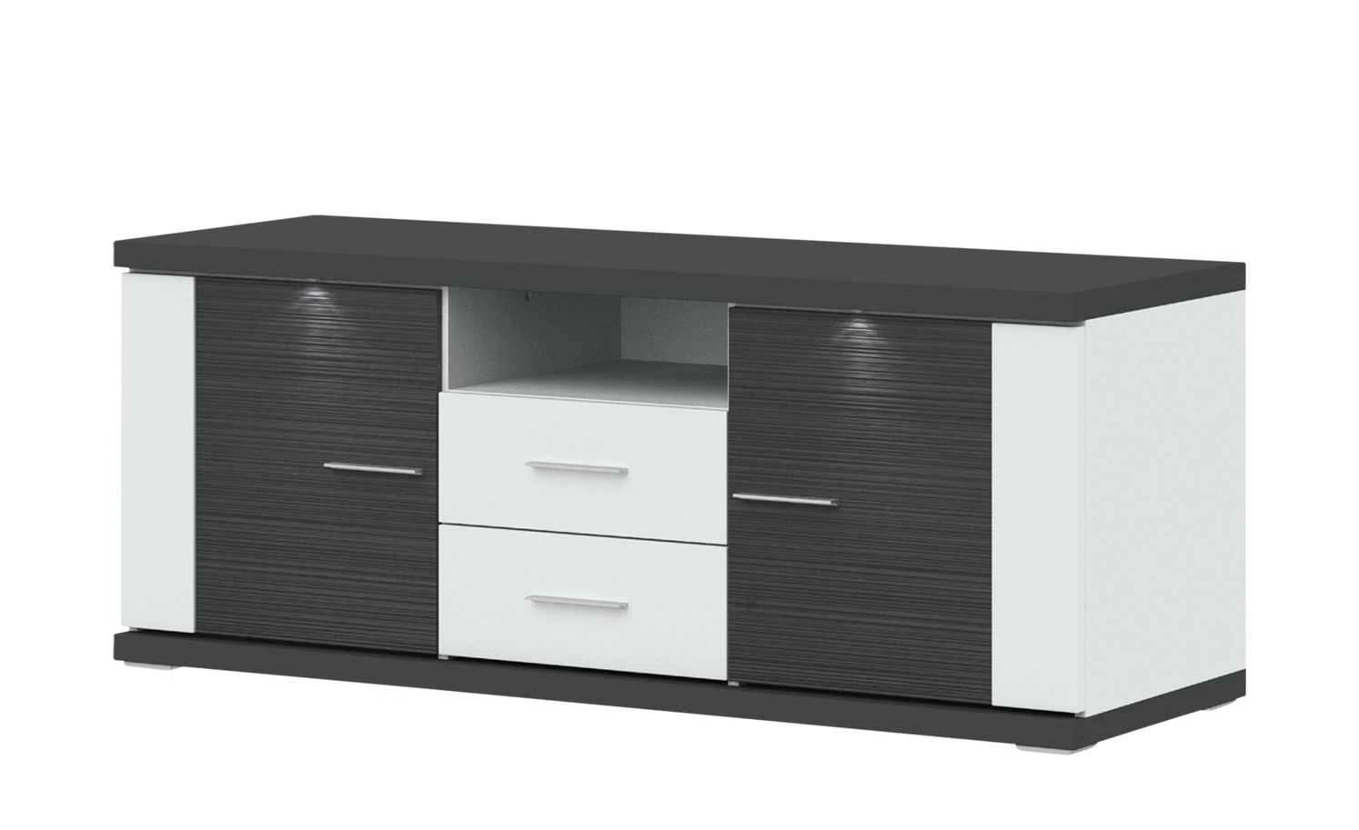 uno Lowboard Titan | Weiß / Graphit (Nachbildung) 151|cm 1 uno Lowboard Titan | Weiß / Graphit (Nachbildung) 151|cm