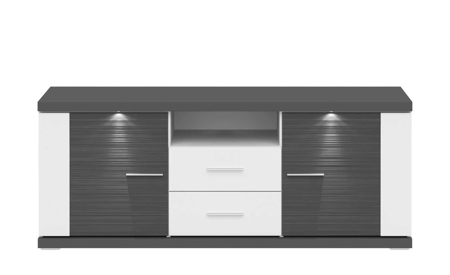 uno Lowboard Titan | Weiß / Graphit (Nachbildung) 151|cm 3 uno Lowboard Titan | Weiß / Graphit (Nachbildung) 151|cm – Bild 3