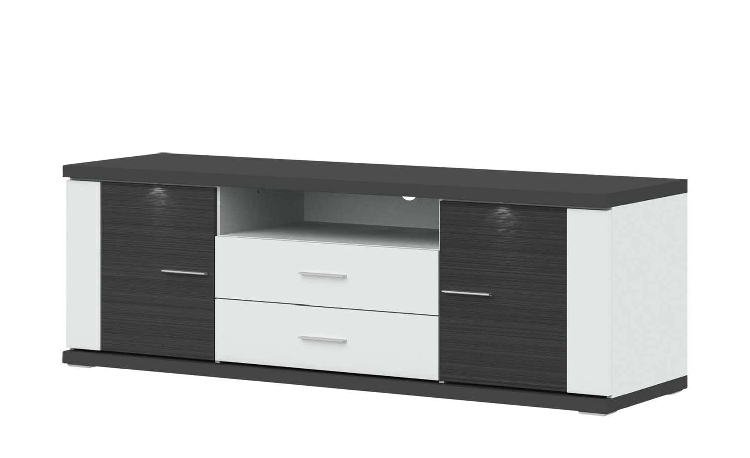 uno Lowboard Titan | Weiß / Graphit (Nachbildung) 180|cm 1 uno Lowboard Titan | Weiß / Graphit (Nachbildung) 180|cm