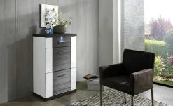 uno Kommode Titan | Weiß / Graphit (Nachbildung)