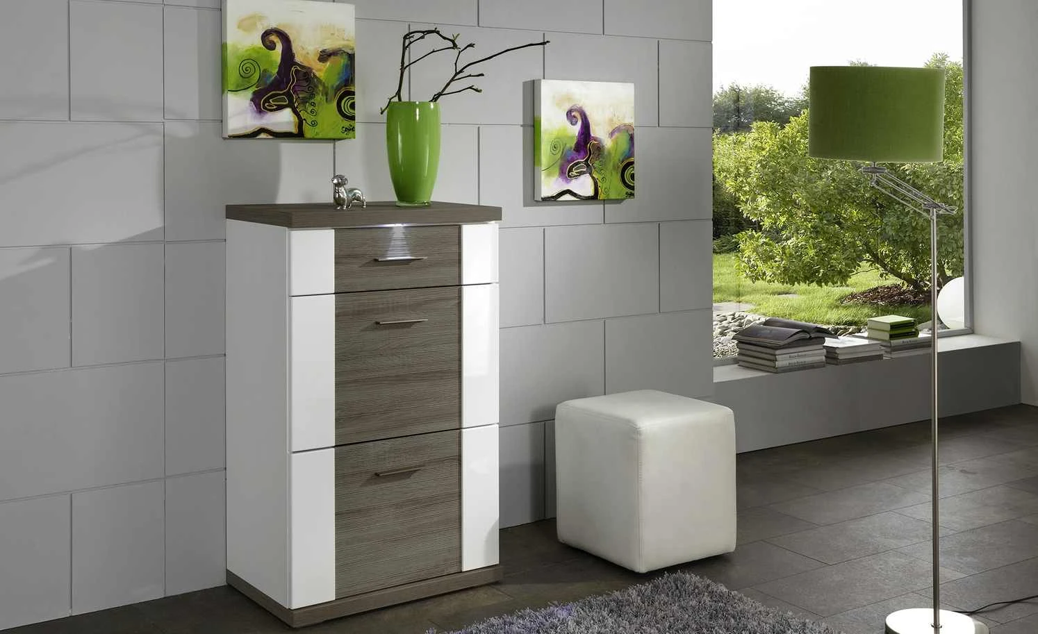 uno Kommode Titan | Weiß / Eiche Trüffel (Nachbildung) 1 uno Kommode Titan | Weiß / Eiche Trüffel (Nachbildung)