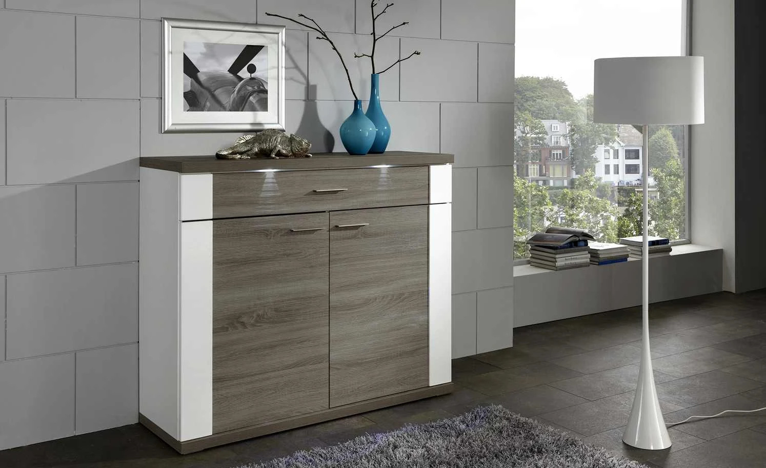 uno Kommode Titan | Weiß / Eiche Trüffel (Nachbildung) 1 uno Kommode Titan | Weiß / Eiche Trüffel (Nachbildung)