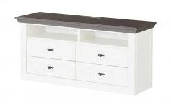 maison bleue TV-Element Petit Chalet | 119|cm Weiß / Graphit