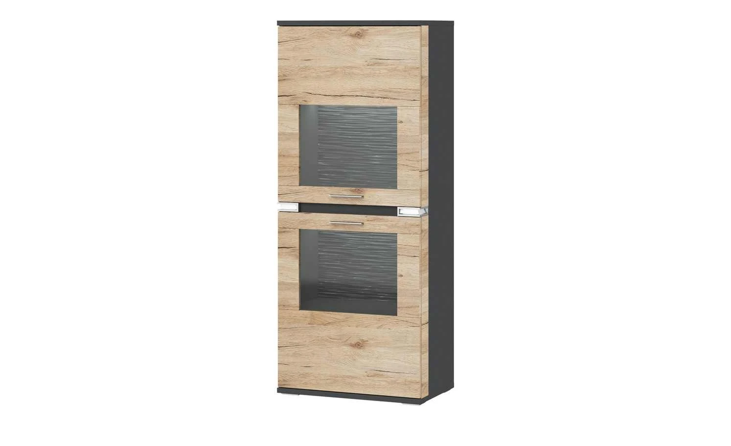 uno Vitrine Katt | Eiche San Remo (Nachbildung) / Graphitgrau links Frontbeleuchtung 1 uno Vitrine Katt | Eiche San Remo (Nachbildung) / Graphitgrau links Frontbeleuchtung