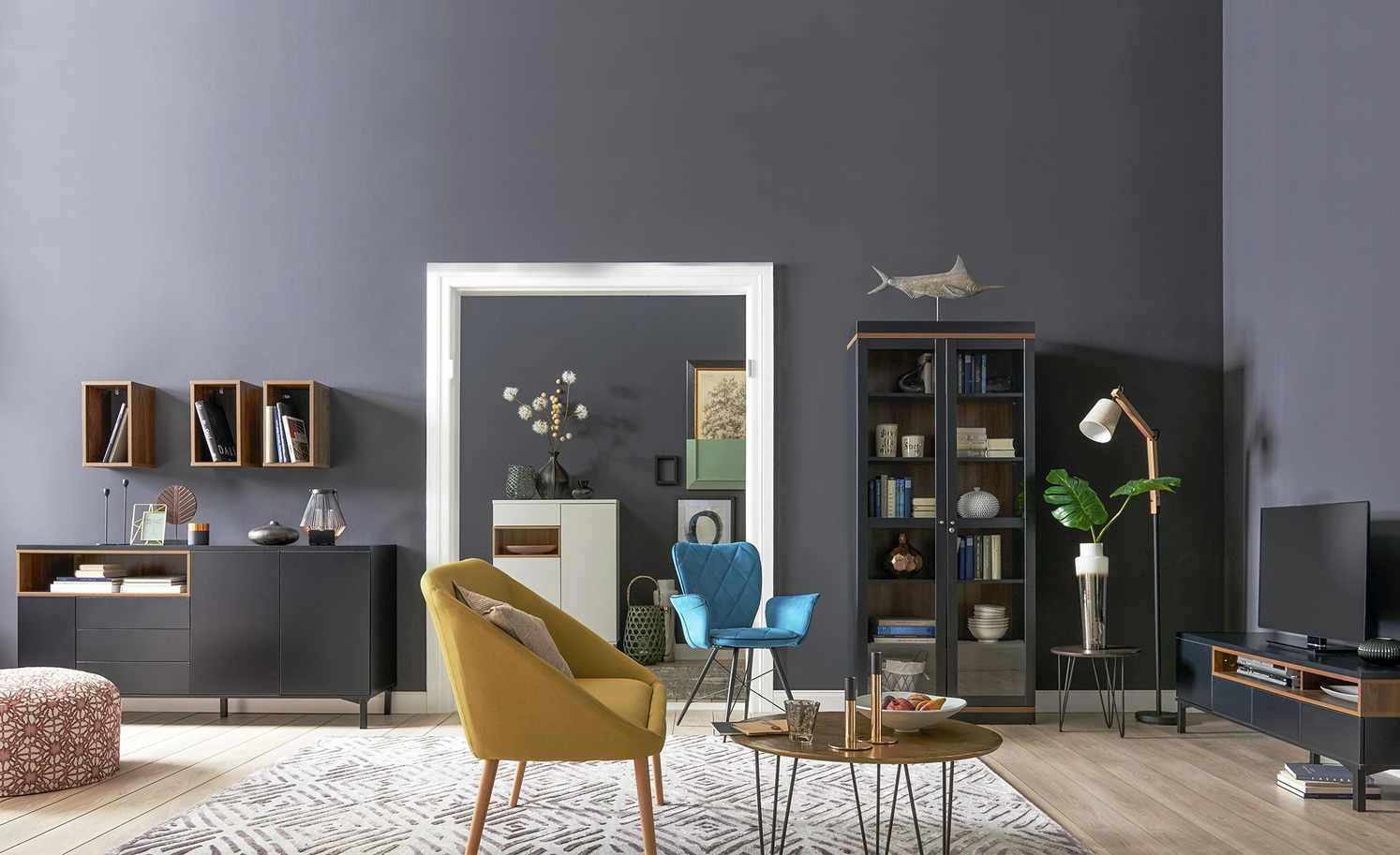 Roomers Sideboard Case | Weiß / Eiche sägerau (Nachbildung) 1 Roomers Sideboard Case | Weiß / Eiche sägerau (Nachbildung)