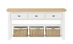 maison bleue Anrichte Petit Chalet | Weiß / Asteiche mit Flechtkörben -Kommode & Sideboards Verkäufe 12202628 3 202204041235