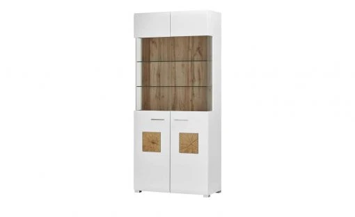 Vitrine Cortina | Weiß / Eiche Altholz (Nachbildung) -Kommode & Sideboards Verkäufe 12205228 11 202106281241 1