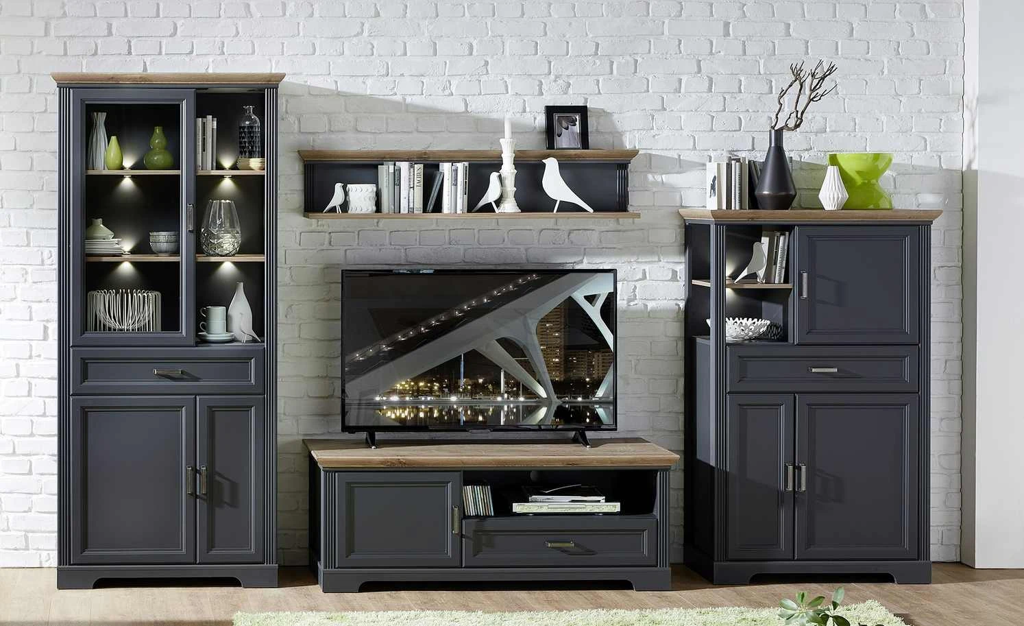 Stauraumelement Varese | Graphitgrau / Asteiche (Nachbildung) 3 Stauraumelement Varese | Graphitgrau / Asteiche (Nachbildung) – Bild 3