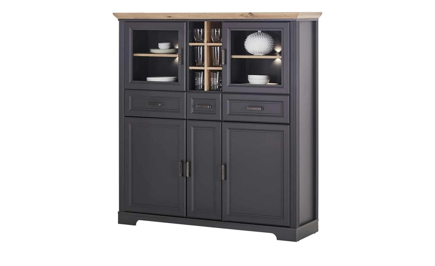 Highboard Varese | Graphitgrau / Asteiche (Nachbildung) 8 Highboard Varese | Graphitgrau / Asteiche (Nachbildung) – Bild 8