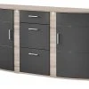 uno Sideboard Onyx | Graphit / Eiche sägerau (Nachbildung)