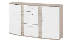 uno Sideboard Onyx | Weiß / Eiche sägerau (Nachbildung)