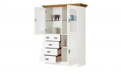 maison bleue Highboard Florian | Weiß / bernsteinfarben Türen mit Glaseinsatz -Kommode & Sideboards Verkäufe 12234044 10 202108130002