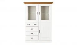 maison bleue Highboard Florian | Weiß / bernsteinfarben Türen mit Glaseinsatz -Kommode & Sideboards Verkäufe 12234044 3 202108130002