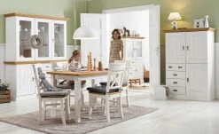 maison bleue Vitrinenaufsatz für Sideboard Florian | Weiß / laugenfarben