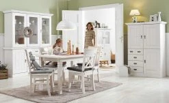 maison bleue Vitrinenaufsatz für Sideboard Florian | Weiß