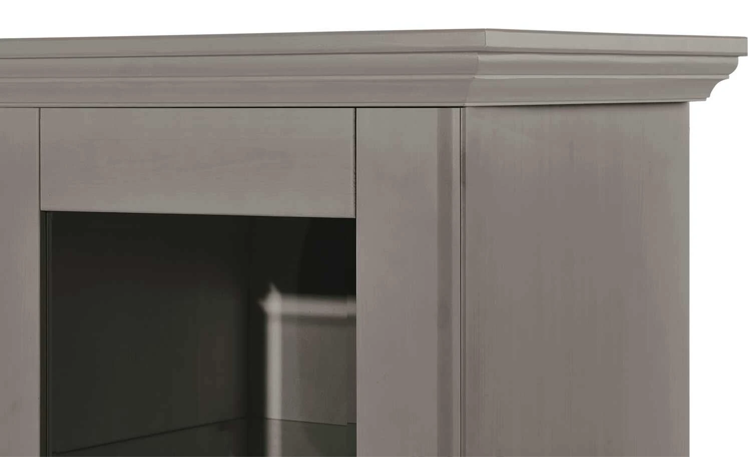 maison bleue Vitrinenaufsatz für Sideboard Florian | Grau 3 maison bleue Vitrinenaufsatz für Sideboard Florian | Grau – Bild 3