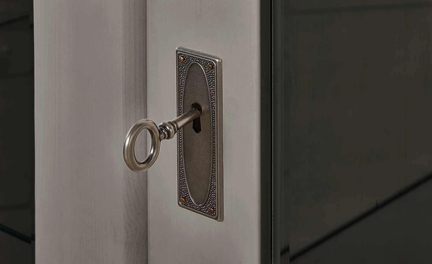 maison bleue Vitrinenaufsatz für Sideboard Florian | Grau 4 maison bleue Vitrinenaufsatz für Sideboard Florian | Grau – Bild 4