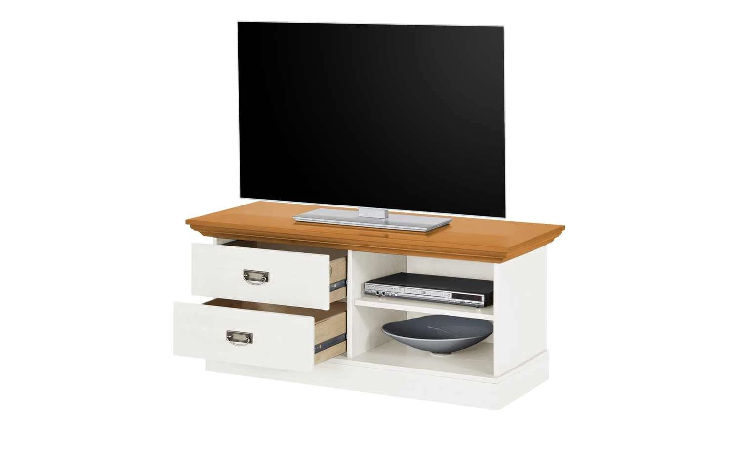 maison bleue Lowboard Florian | Weiß / bernsteinfarben 2 maison bleue Lowboard Florian | Weiß / bernsteinfarben – Bild 2