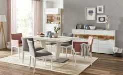 Berger & Rath Sideboard Claro | Weiß-Creme Sichtbare Rückwand: Wildeiche gesandstrahlt