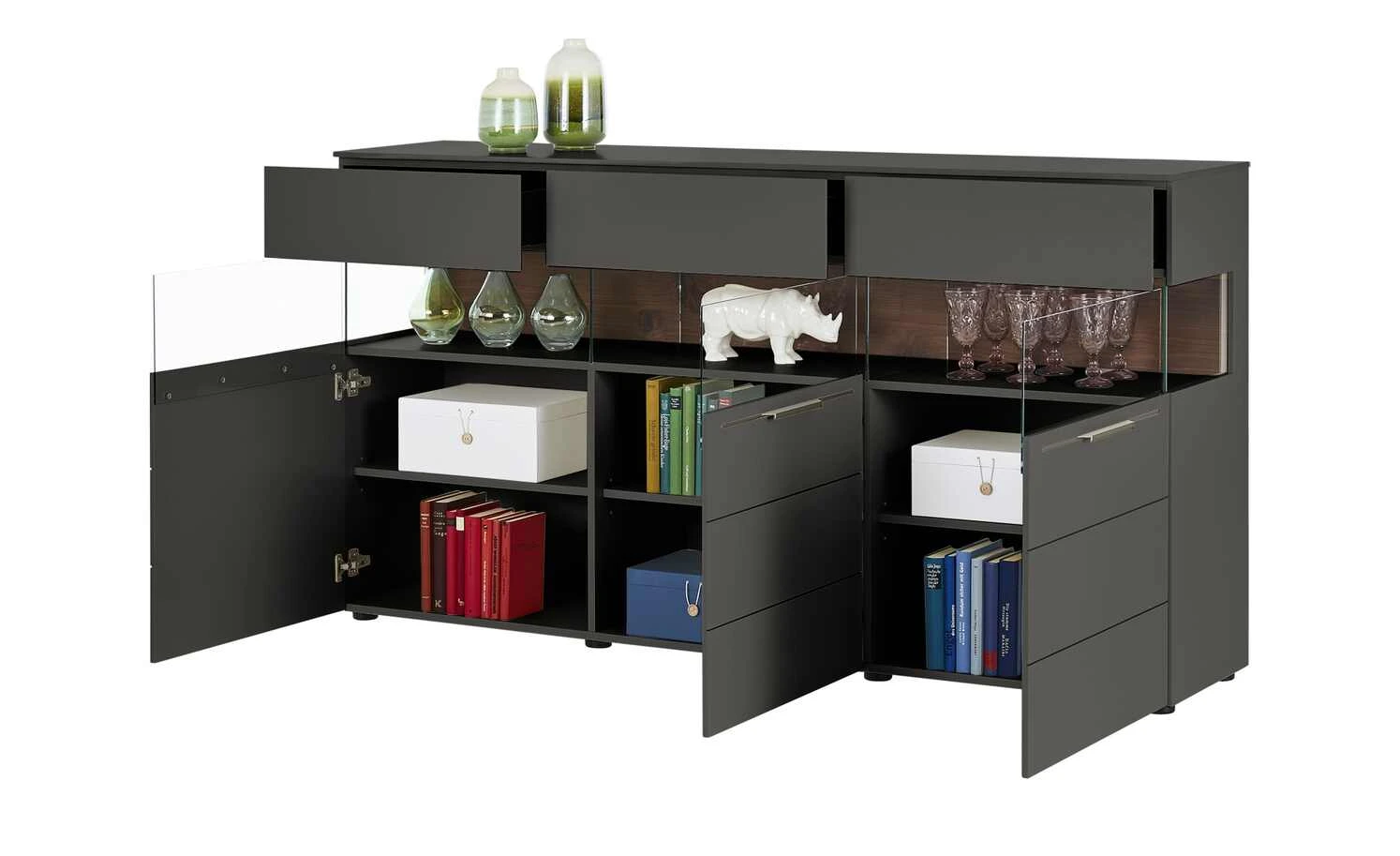 Berger & Rath Sideboard Claro | Anthrazit Sichtbare Rückwand: Wildnussbaum 6 Berger & Rath Sideboard Claro | Anthrazit Sichtbare Rückwand: Wildnussbaum – Bild 6