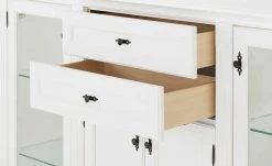 maison bleue Highboard Petit Chalet | Weiß mit Glastüren -Kommode & Sideboards Verkäufe 12239108 5 202206232232