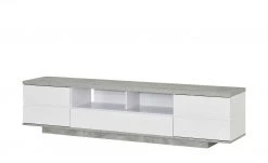 TV-Bank Meßbach III | Weiß / Beton (Nachbildung)