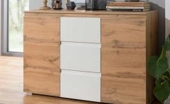 Kommode Tarent | Honigeiche (Nachbildung) / Weiß Ausführung III