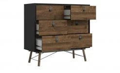 Kommode Rye | Walnuss (Nachbildung) / Schwarz 102|cm -Kommode & Sideboards Verkäufe 13100447 12 202110281301