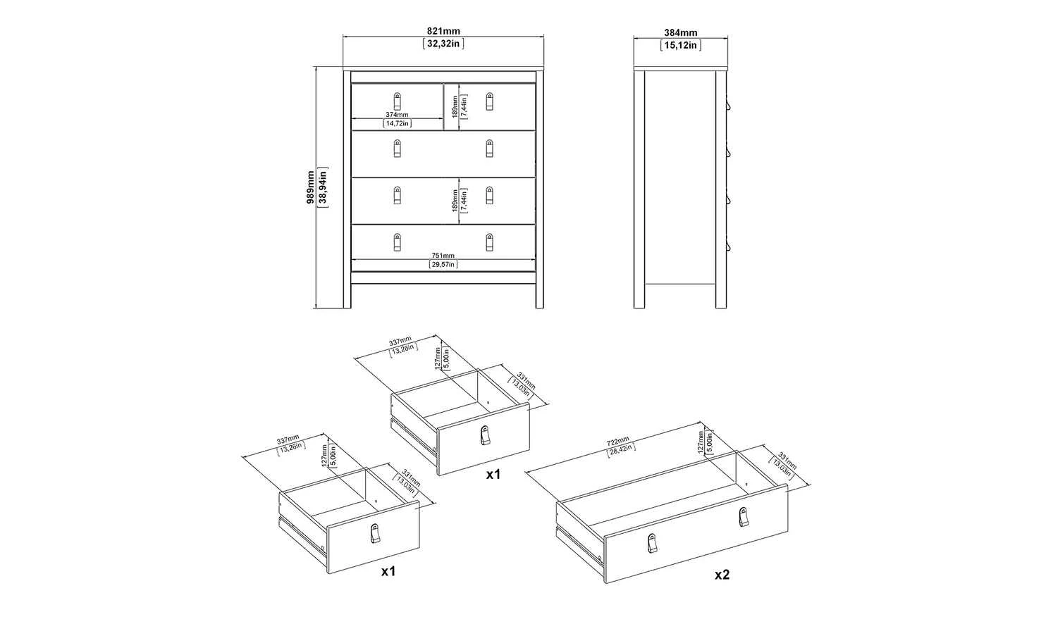 Kommode Madron | Schwarz 15 Kommode Madron | Schwarz – Bild 15
