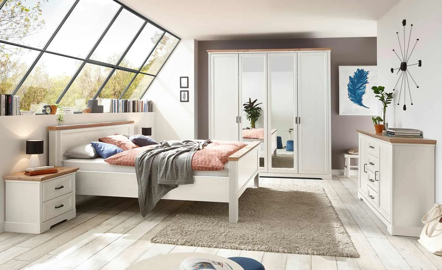 Kommode Varese | Pinie hell (Nachbildung)/ Asteiche (Nachbildung) 2 Kommode Varese | Pinie hell (Nachbildung)/ Asteiche (Nachbildung) – Bild 2