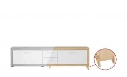 smart Lowboard Oslo | Kernbuche (Nachbildung) / Weiß