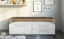 Gallery M TV-Lowboard Arrive | Weiß / Eiche Ausrichtung links