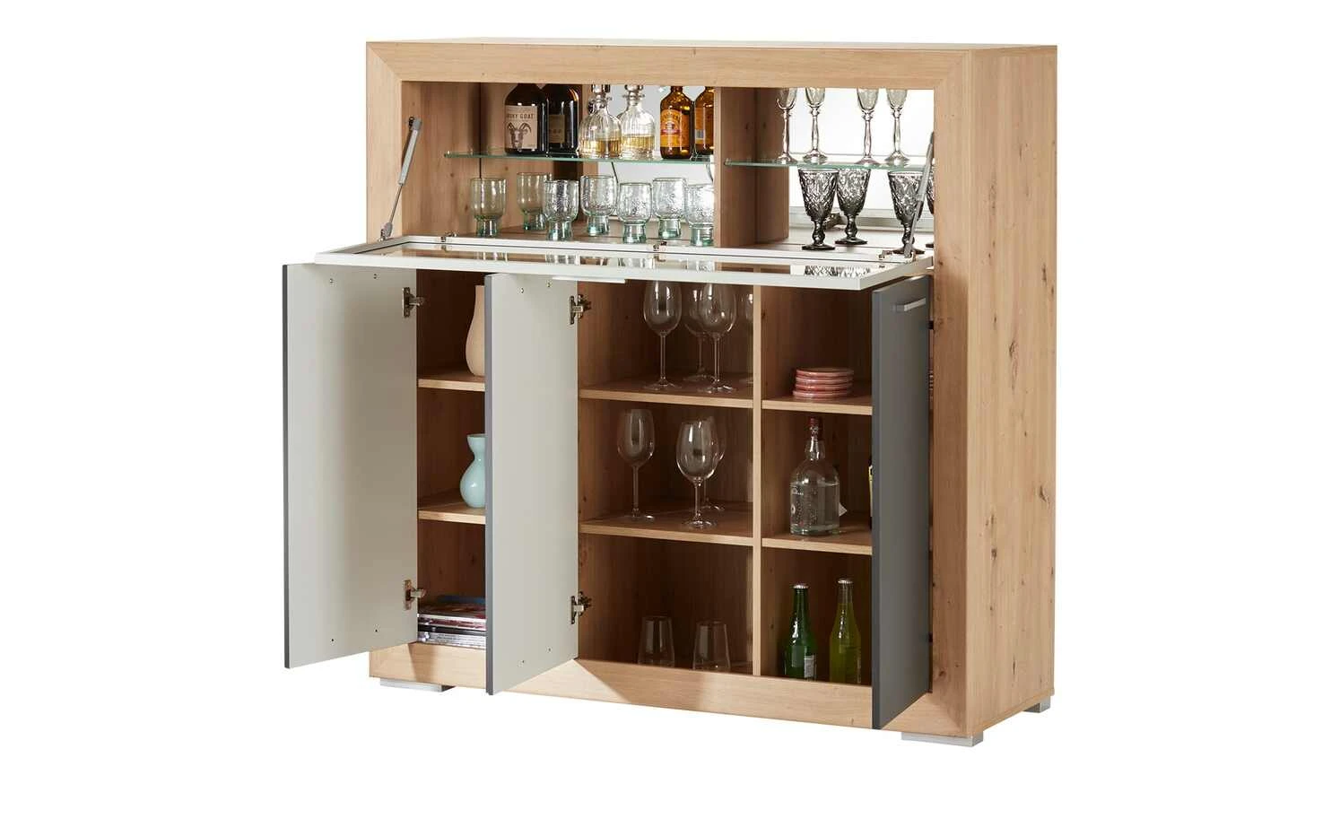 Barschrank Fiesta | Asteiche (Nachbildung) / Grau 14 Barschrank Fiesta | Asteiche (Nachbildung) / Grau – Bild 14