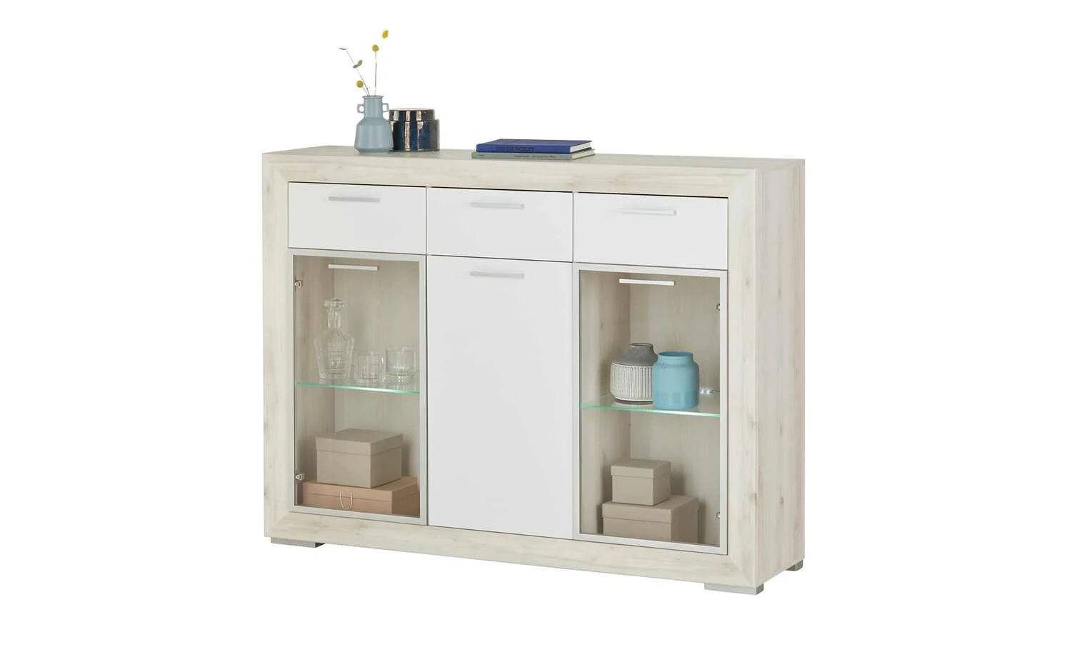 Highboard Fiesta | Eiche hell (Nachbildung) / Weiß 14 Highboard Fiesta | Eiche hell (Nachbildung) / Weiß – Bild 14