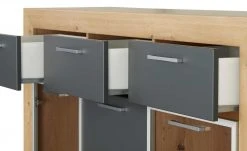 Highboard Fiesta | Asteiche (Nachbildung) / Grau -Kommode & Sideboards Verkäufe 13206544 11 202206222231