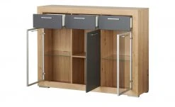 Highboard Fiesta | Asteiche (Nachbildung) / Grau -Kommode & Sideboards Verkäufe 13206544 13 202206222231